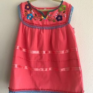 Toddlers Hand Embroidered Mexican Dress NWOT